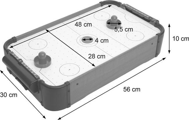 Actual product image Mendler Mini Air Hockey, table game air hockey including accessories, wood 56x30x10cm