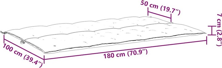 Actual product image VidaXL Henryk (180 x 50 x 7 cm)