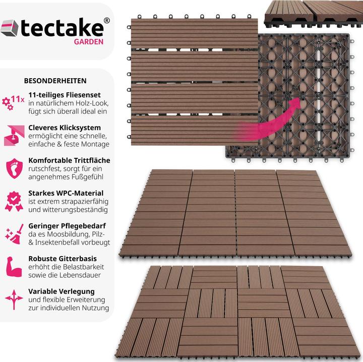 Immagine prodotto tectake Tegulas (11 x, 31 x 31 x 2 cm)