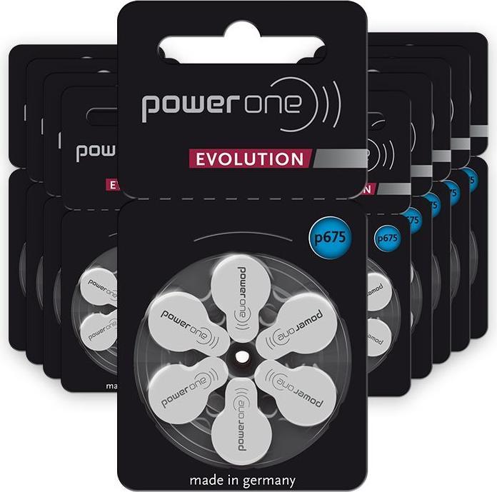 Actual product image Powerone Evolution p675 hearing aid batteries (60 pcs., 675, A675, PR44, 620 mAh)