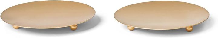 Actual product image Novaliv Set of 2 Candle Plates Decorative Plate GOLD 3 Feet Diameter 12cm Advent Wreath Candle Holder