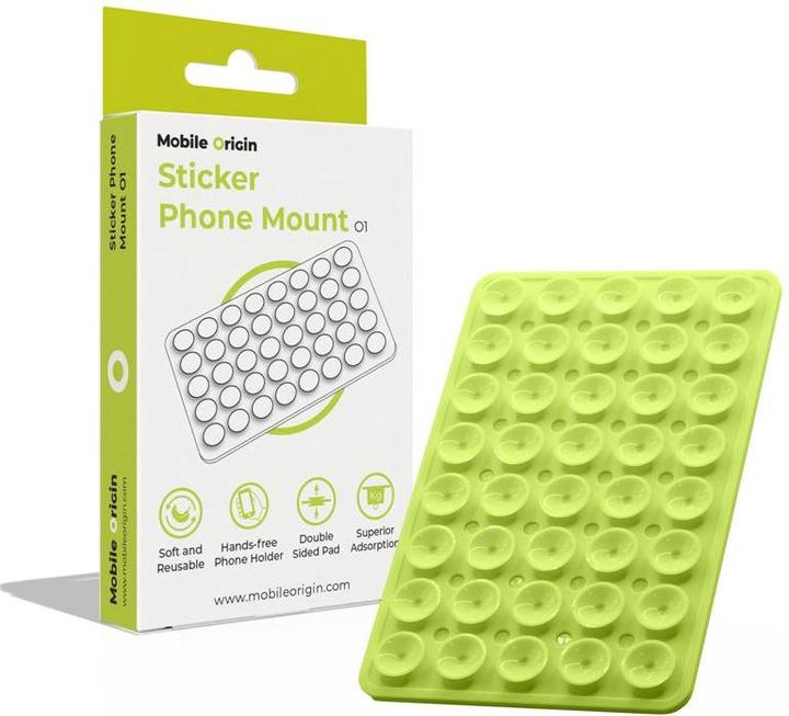 Mobile Origin Sticker Phone Mount O1 grün / Silikon-Telefonhalterung mit Saugnäpfen