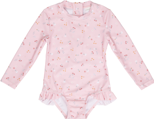 Little Dutch Badekleid langärmlig mit Rüschen Little Pink Flowers - 74/80 (74)