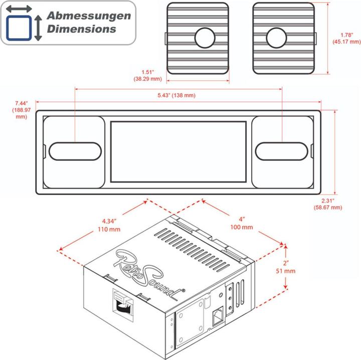 Produktbild Retrosound Design "Chrome", "Motor-6" Set mit DAB+, Bluetooth, A2DP, USB
