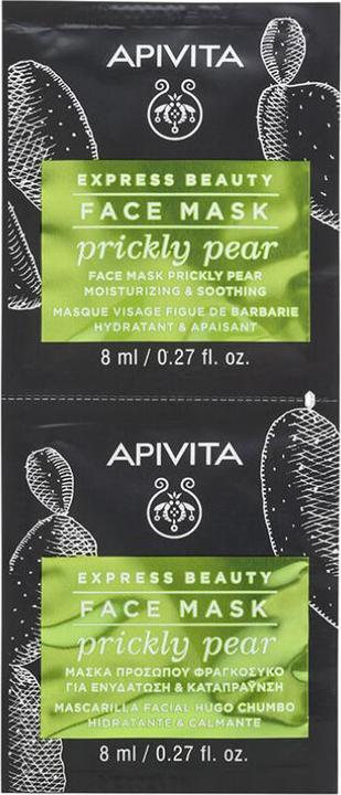 Actual product image Apivita Express Moisturising Soothing Face Mask Prickly Pear 2x8ml (16 ml)