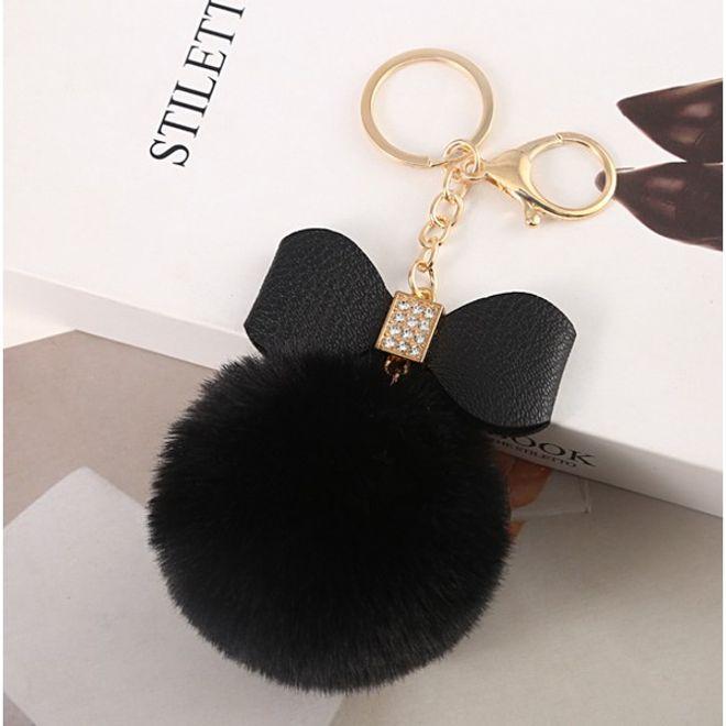 Actual product image MU Style Pompom keychain with bow