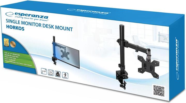 Actual product image Esperanza ERW017 Monitor mount 10-27" up to 8kg (Table, 27", 8 kg)