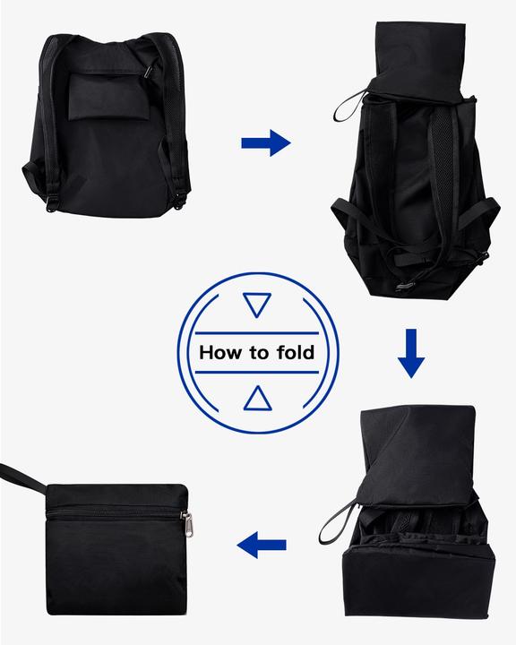 Produktbild Only-Bags.Store Ultraleichter faltbarer Rucksack : Kleiner verpackbarer Wanderrucksack Leichter dünner Rucksack (15 l)