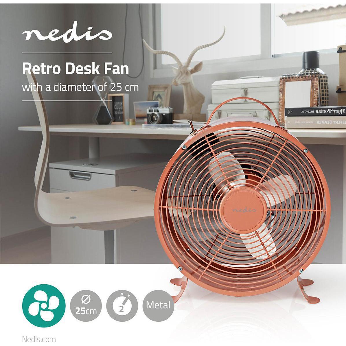 Thumbnail - Nedis FNCL10PK20 M-V-PINK TISCHVENTILATOR RETRO 25CM 20W, Ventilator, Pink
