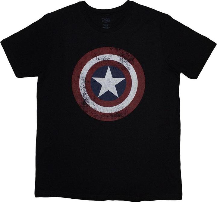 Immagine prodotto Captain America Maglietta Scudo Effetto Invecchiato Adulto Unisex (L)