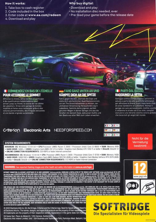 Immagine prodotto EA Games Need for Speed Unbound (PC, Multilingue)
