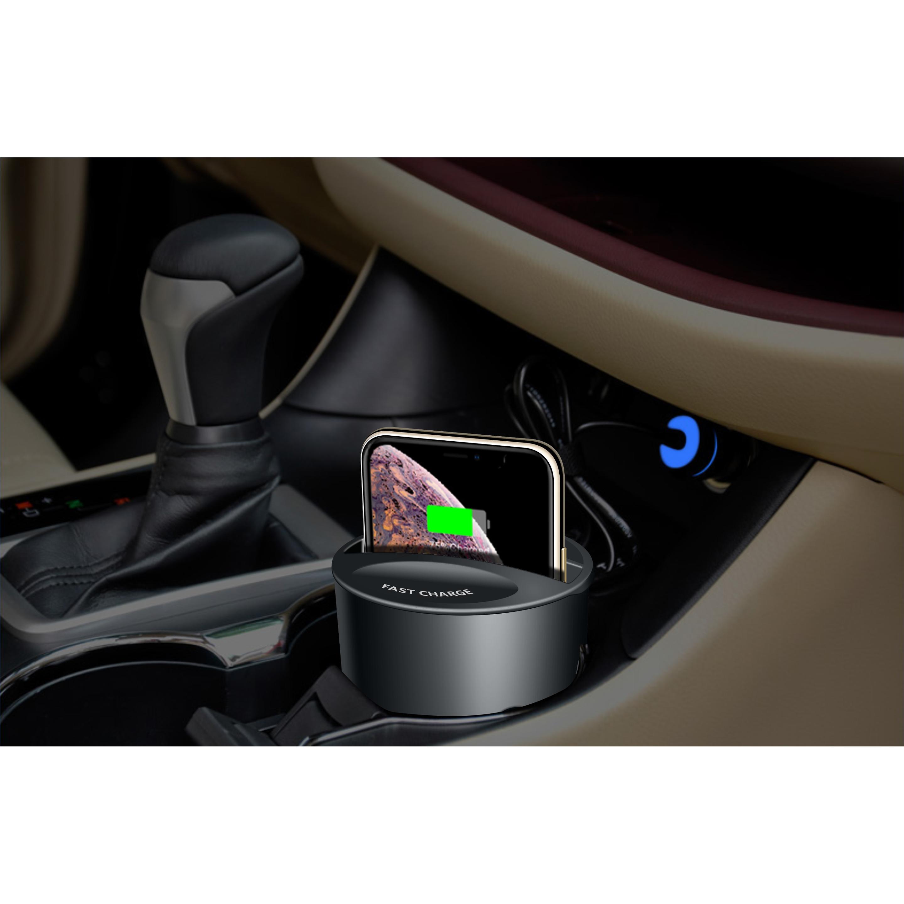 Thumbnail - cyoo Induktives Cup charger KFZ PKW LKW 10W (10 W), Wireless Charger, Schwarz