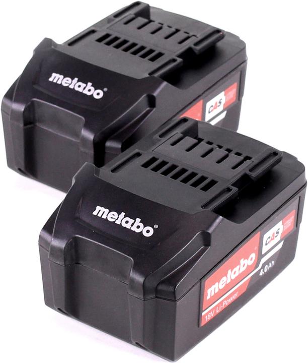 Produktbild Metabo Akku Set 2x Li-Power Akkupack 18 V 4,0 Ah CAS Li-Ion Akku ( 2x 625591000 ) mit Ladestandsanze (18 V)