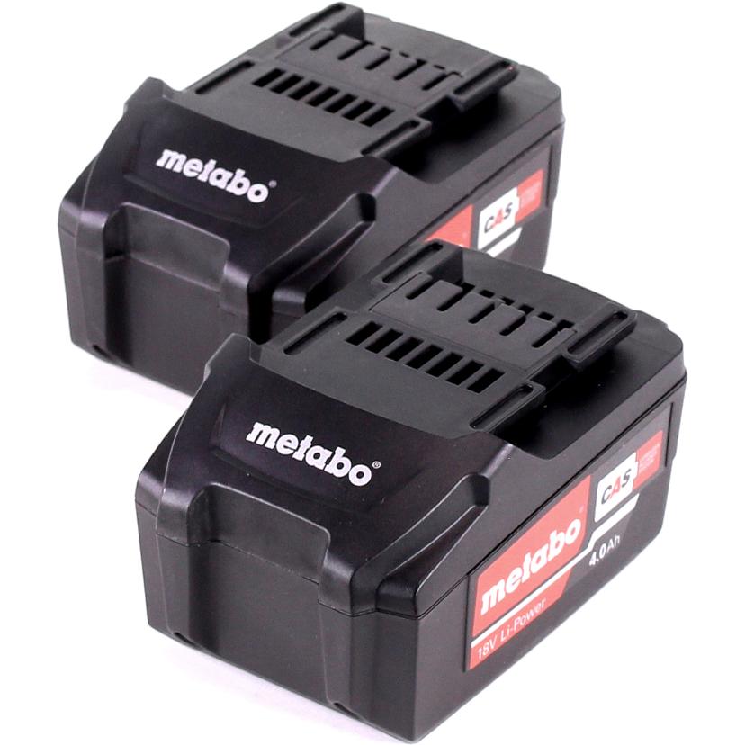Thumbnail - Metabo, Werkzeugakku + Ladegerät, Akku Set 2x Li-Power Akkupack 18 V 4,0 Ah CAS Li-Ion Akku ( 2x 625591000 ) mit Ladesta...