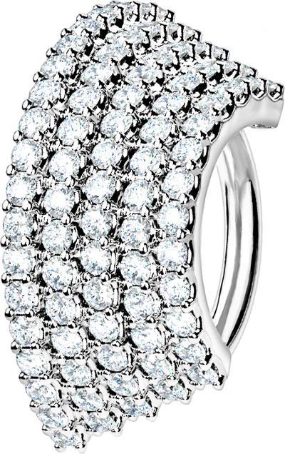 Immagine prodotto Star Piercing Anello micro piercing in argento con cinque linee di cristallo (Ottone, Acciaio chirurgico 316L)