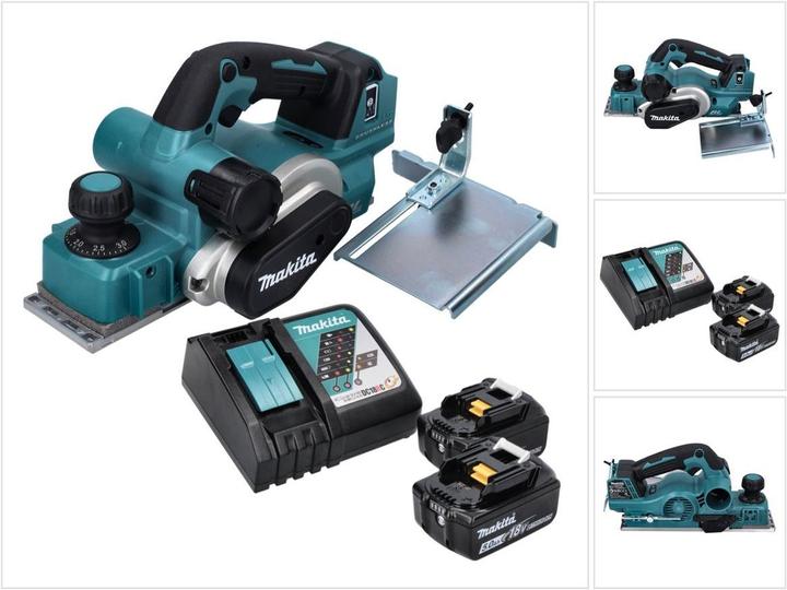 Actual product image Makita DKP 181 RT Battery planer rebate 82 mm 18 V Brushless + 2x battery 5.0 Ah + charger
