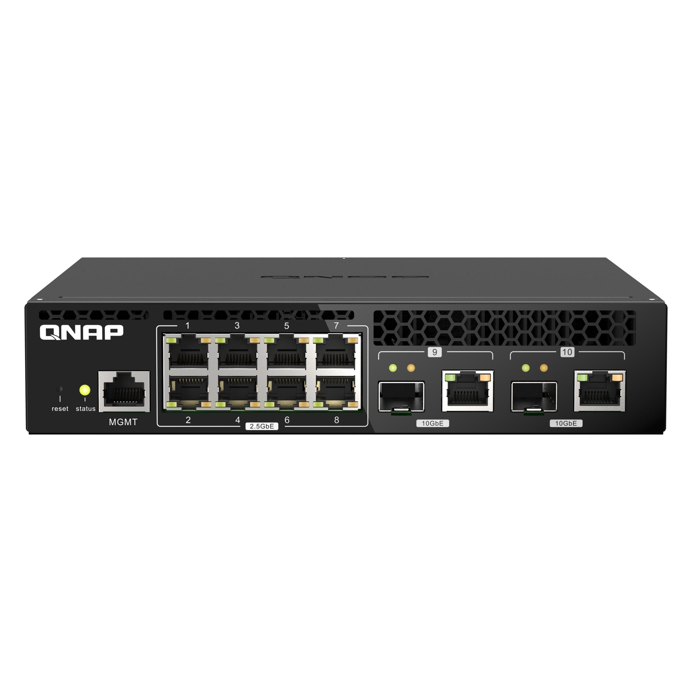 QNAP QSW-M2108R-2C (10 Ports), Netzwerk Switch, Schwarz
