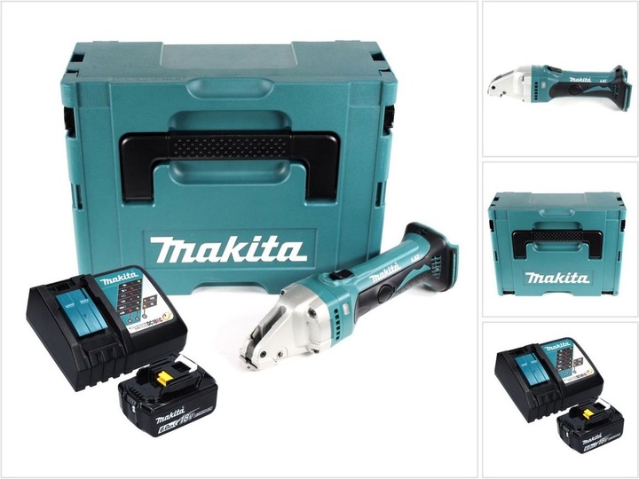 Actual product image Makita DJS 161 RG1J Battery Sheet Metal Shears 18 V 1.6 mm + 1x Battery 6.0 Ah + Charger + Makpac