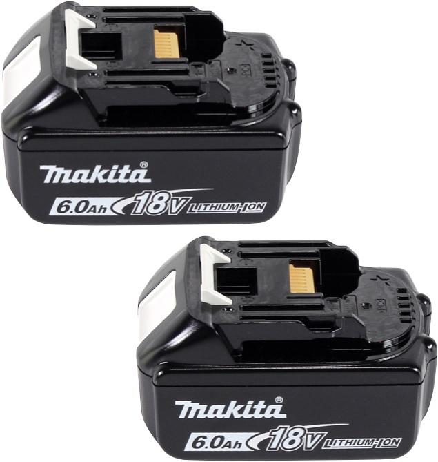 Immagine prodotto Makita Kit di alimentazione 18 V con 2 batterie BL 1860 B 6,0 Ah ( 197422-4 ) + caricatore doppio DC 18 SH (18 V)