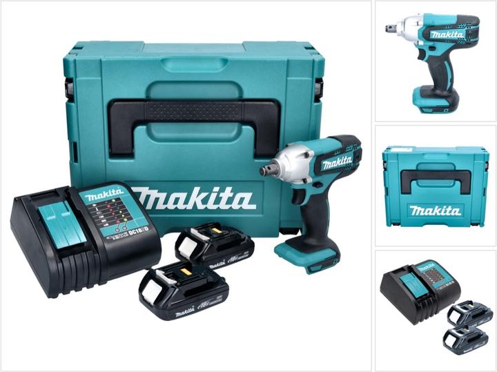 Actual product image Makita DTW 190 SY Battery impact wrench 18 V 1/2" 190 Nm + 2x battery 1.3 Ah + charger + Makpac