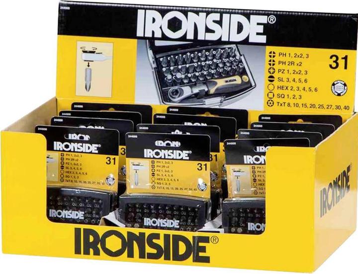 Produktbild Ironside Bit-Set 31-tlg. (Innensechsrund TX, Innenvierkant, Kreuz Phillips PH, Kreuz Pozidriv PZ)