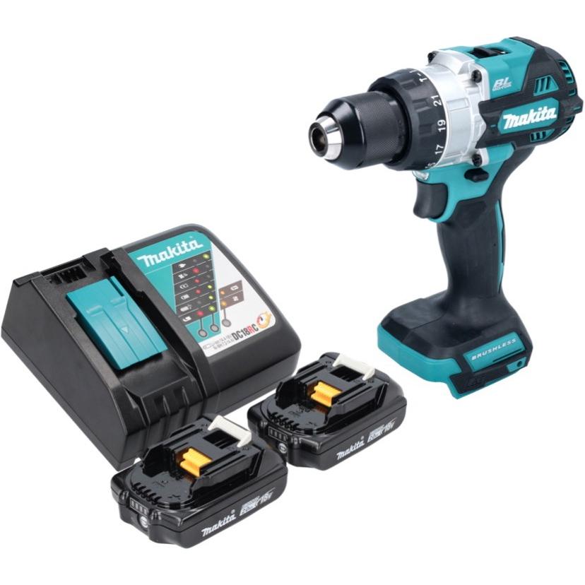Thumbnail - Makita, Bohrmaschine + Akkuschrauber, DHP 486 RA Akku Schlagbohrschrauber 18 V 130 Nm Brushless + 2x Akku 2,0 Ah + Ladeg...