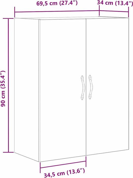 Image du produit vidaXL Wandschrank (34 x 34 x 180 cm)