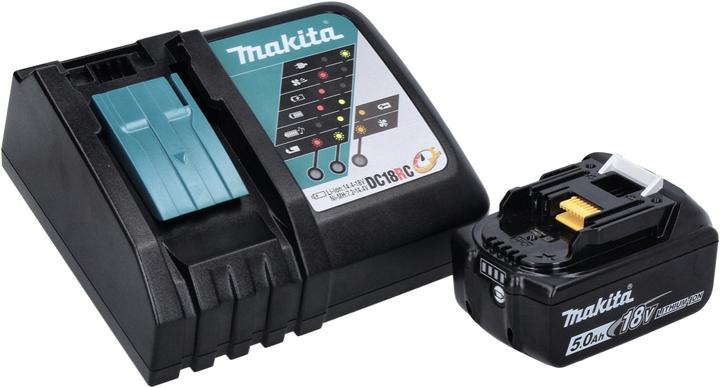 Productafbeelding Makita DUB 185 RT1 Accu Bladblazer 18 V + 1x Accu 5.0 Ah + Oplader + Opvangzak (Oplaadbare batterij, Bladzuiger)