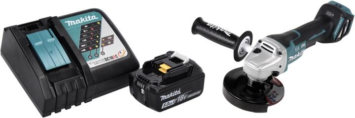 Actual product image Makita DGA 517 RT1 Battery angle grinder 18 V 125 mm Brushless + 1x battery 5.0 Ah + charger (125 mm)