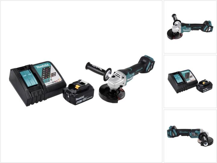 Actual product image Makita DGA 517 RG1 Battery angle grinder 18 V 125 mm Brushless + 1x battery 6.0 Ah + charger (125 mm)