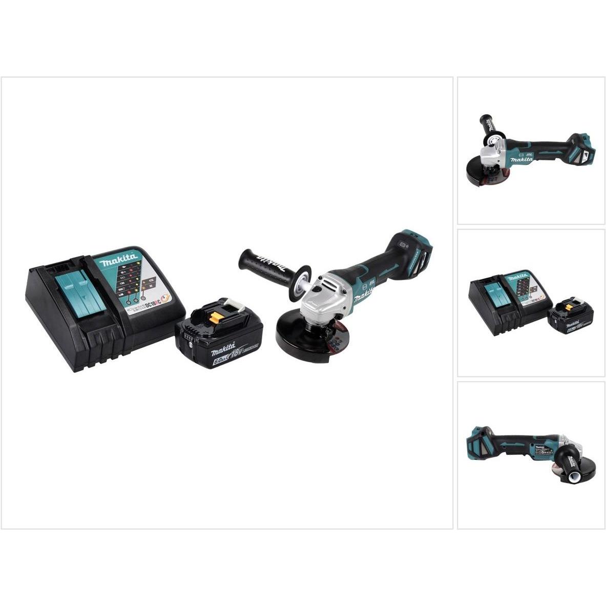 Makita, Winkelschleifer, DGA 517 RG1 Akku Winkelschleifer 18 V 125 mm Brushless + 1x Akku 6,0 Ah + Ladegerät (125 mm)