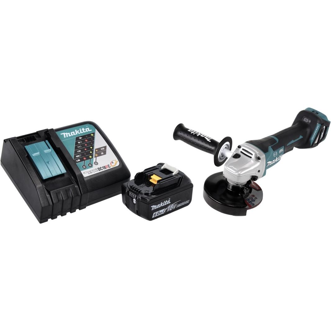Thumbnail - Makita, Winkelschleifer, DGA 517 RG1 Akku Winkelschleifer 18 V 125 mm Brushless + 1x Akku 6,0 Ah + Ladegerät (125 mm)