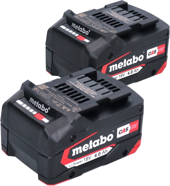 Actual product image Metabo Battery set 2x Li-Power battery pack 18 V 4.0 Ah CAS Li-Ion ( 2x 625027000 ) with charge level (18 V)
