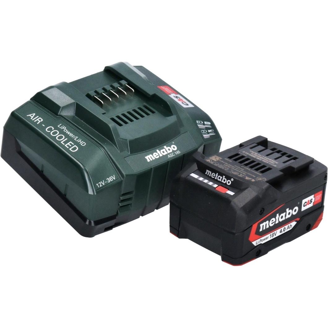Thumbnail - Metabo, Werkzeugakku + Ladegerät, Basis Set 1x Li-Power Akkupack 18 V 4,0 Ah CAS Li-Ion Akku ( 625027000 ) + ASC 145 Sch...