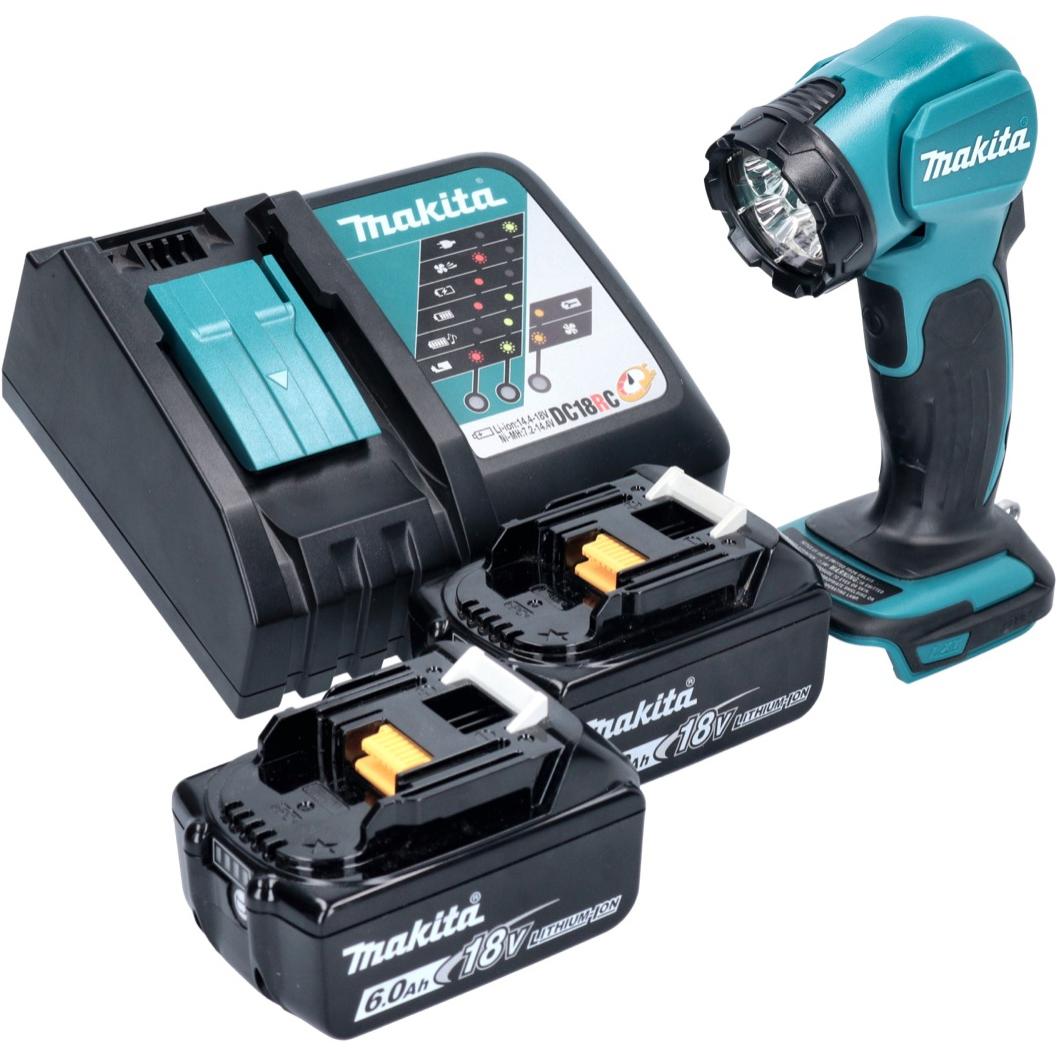 Thumbnail - Makita, Arbeitsleuchte, DEADML 815 RG LED Akku Handleuchte 14,4 - 18 V 160 lm + 2x Akku 6,0 Ah + Ladegerät (160 lm)