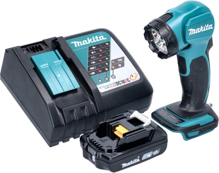 Immagine prodotto Makita DEADML 815 RA1 Lampada portatile a batteria LED 14,4 - 18 V 160 lm + 1x batteria 2,0 Ah + caricatore (160 lm)