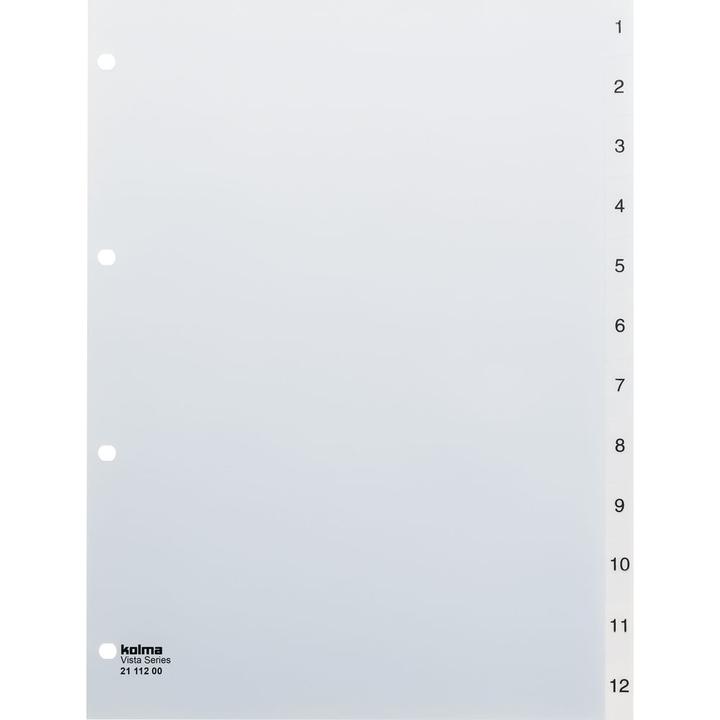 Actual product image Kolma Index A4 Vista 1-12 12-piece transparent colourless