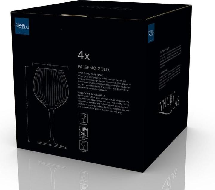 Immagine prodotto Lyngby 65 cl - Vetro - Trasparente/bordo sagomato (6.50 dl, 4 x, Bicchieri di gin)
