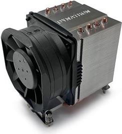 Actual product image Dynatron A56 AMD AM4 AM5 cooler 3U aluminium stacked fin with heat pipes direct contact with CPU acti (110 mm)