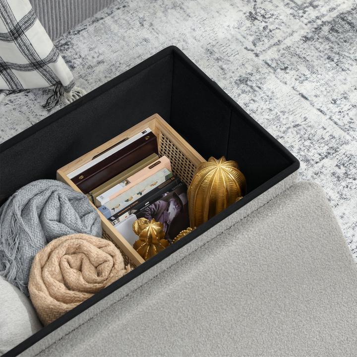 Image du produit Homcom Sitzbank Polyester, MDF Hellgrau (38 cm)