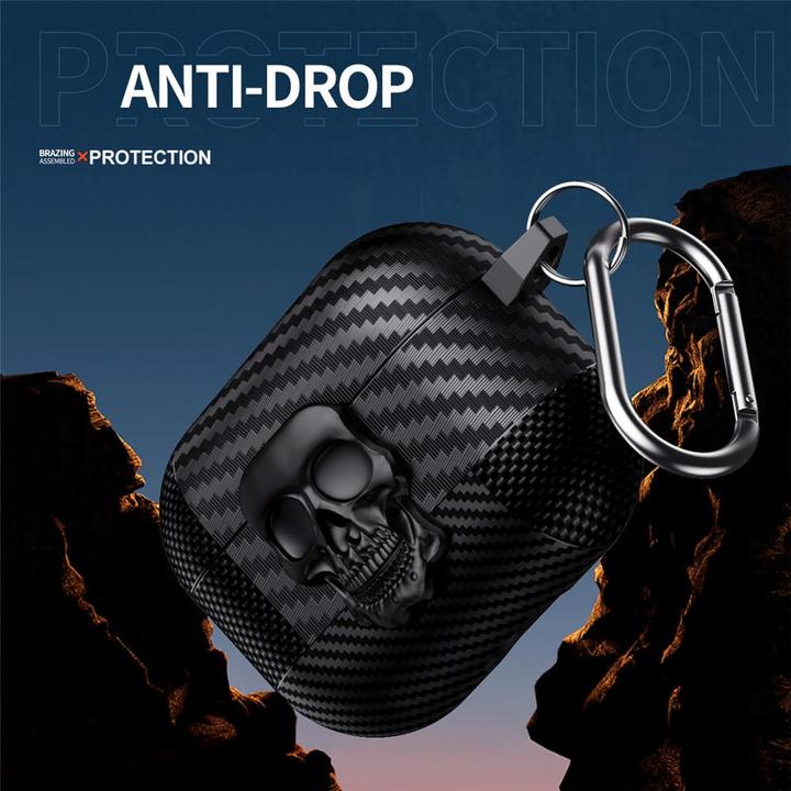 Produktbild Cover-Discount AirPods 4 Skull Schutzhülle mit Karabiner (Kopfhörer Hülle)