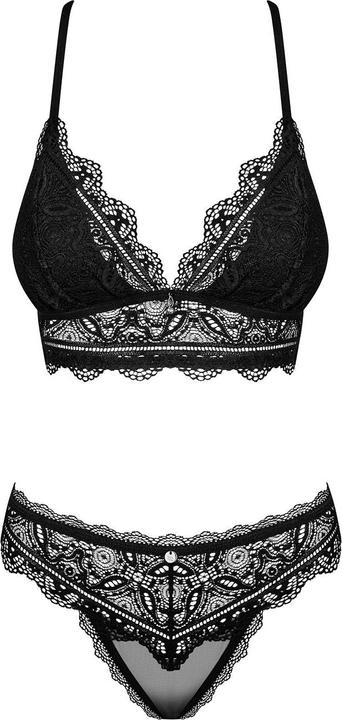 Actual product image Obsessive Renelia 2-piece Lace Bra Set - Black (S, M)
