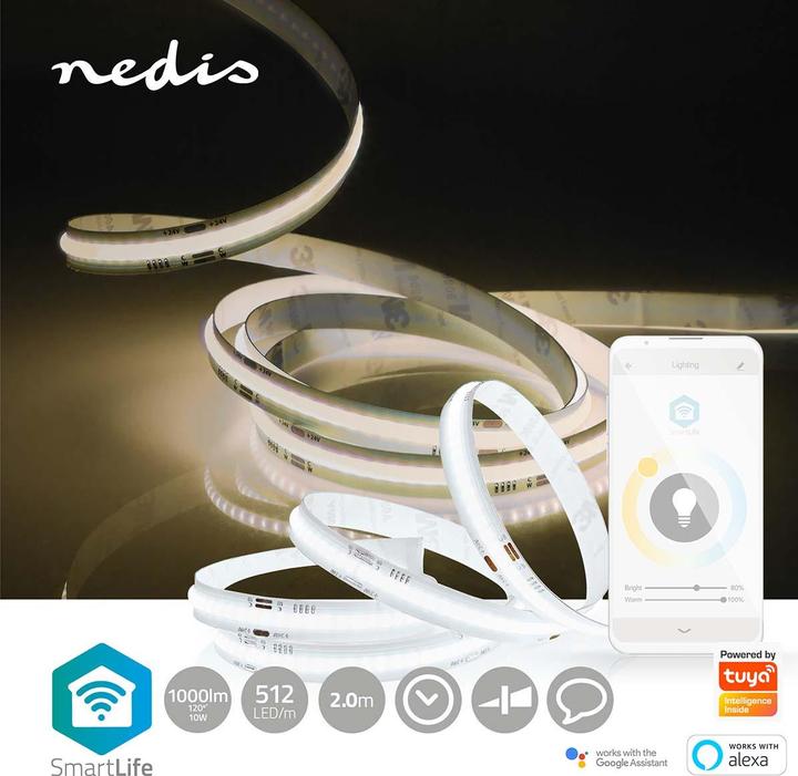 Actual product image Nedis SmartLife LED Strip Wi-Fi, 2m, IP20 - White (White, 200 cm, Indoor)
