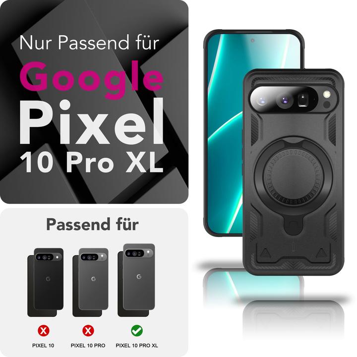 Produktbild Nalia Cover "Stormguard" - MagSafe Panzer Schutz Hülle mit 360° Ring - Military Outdoor Case (Google Pixel 10 Pro XL)