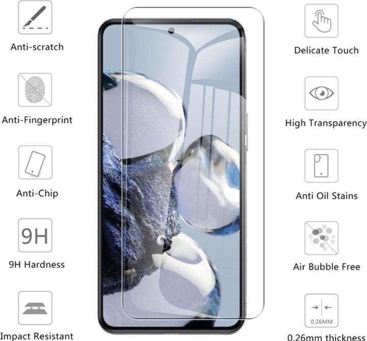 Produktbild Screenguard Xiaomi 12T Pro Panzerglas Schutzfolie Case Friendly Design (1 Stk., Xiaomi 12T Pro)