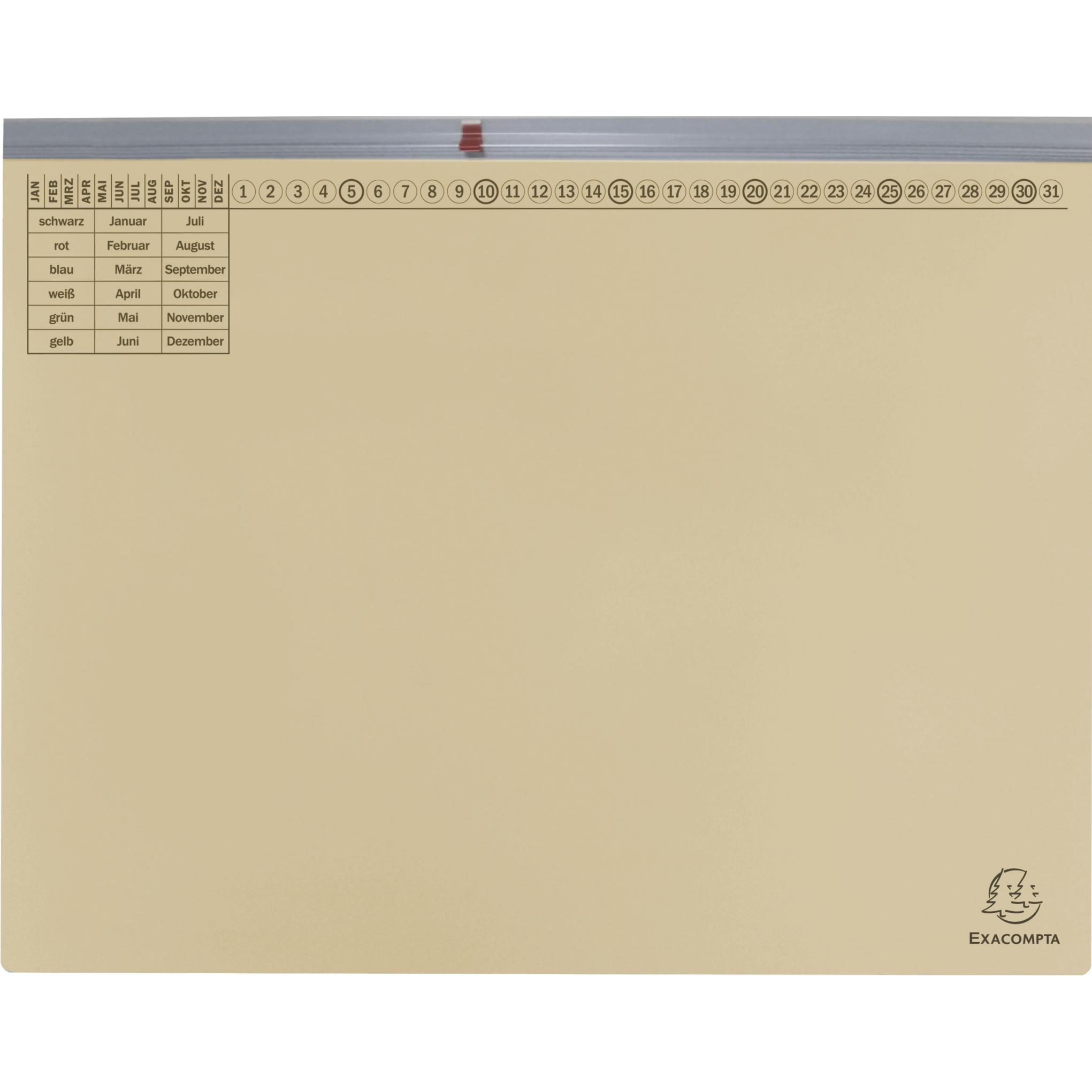Exacompta, Mappe, 25 Hängehefter Exaflex Karton chamois 1 x kaufmännische Heftung (25 x)