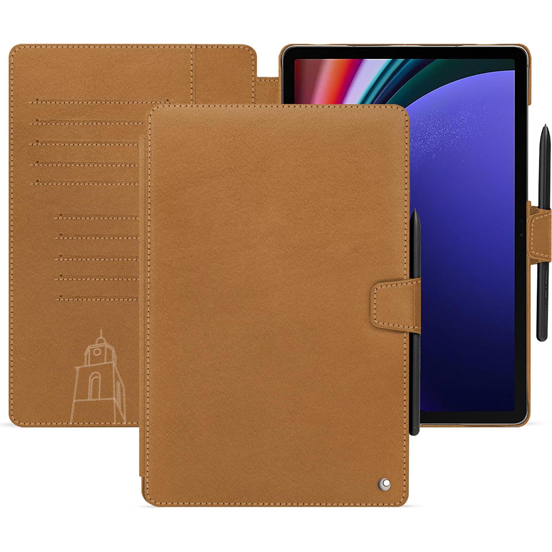 Thumbnail - Noreve Lederschutzhülle Samsung Galaxy Tab S9+ (Galaxy Tab S9+), Tablet Hülle, Braun