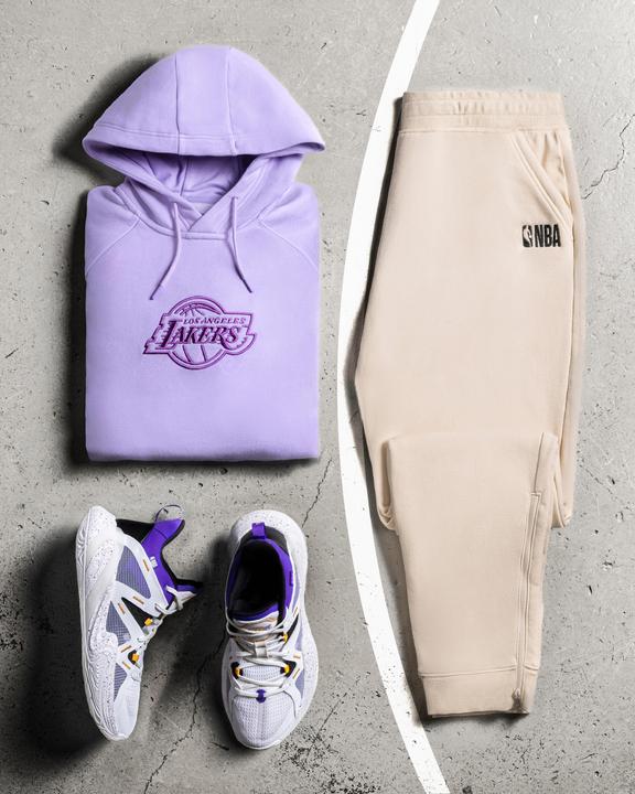 Image du produit Tarmak Sweat à capuche los angeles lakers homme/femme - hoodie 900 nba violet (XXS)