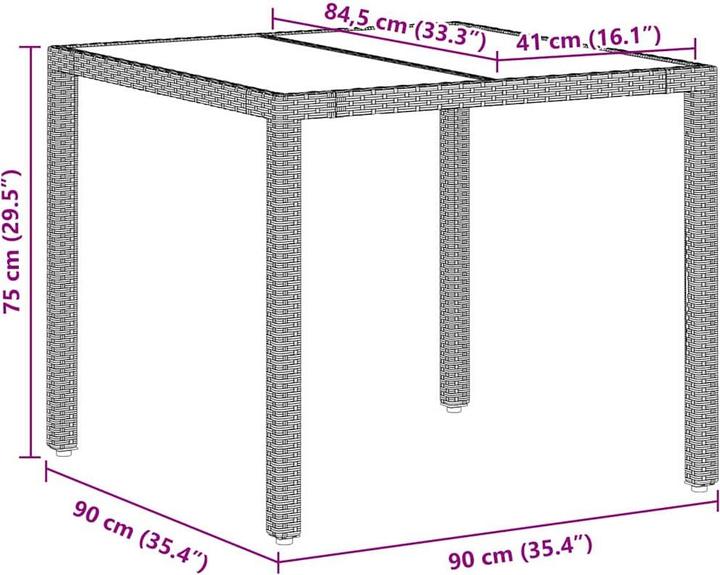 Produktbild vidaXL Garten-Esszimmer-Set (90 x 90 x 75 cm)