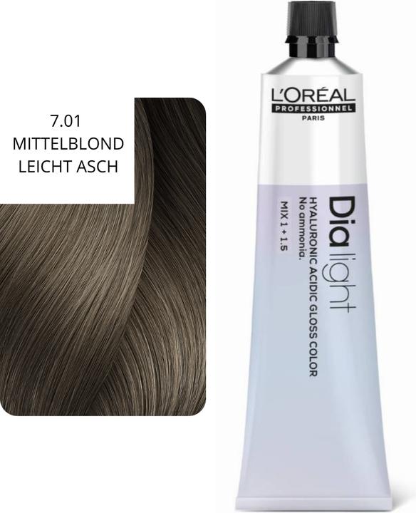 Image du produit L'Oréal Professionnel L'Oral Professionnel Dialight 701 Medium Blonde Light Ash 60ml Hair Color (701 Blond moyen clair cendré)